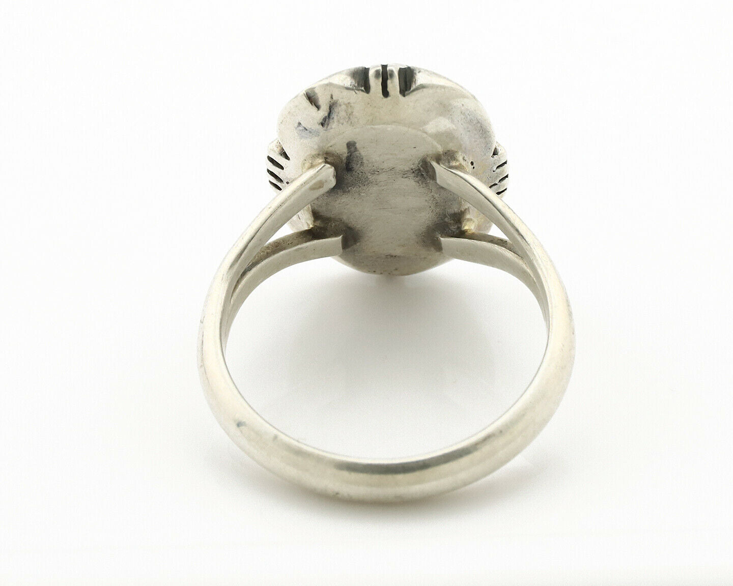 Navajo Ring .925 Silver Kingman Turquoise Handmade Native American Artist C.80's