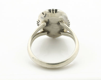 Navajo Ring .925 Silver Kingman Turquoise Handmade Native American Artist C.80's