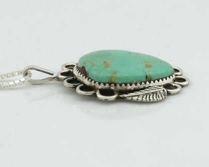 Navajo Necklace .925 Silver Kingman Turquoise Native Artist C.1980's