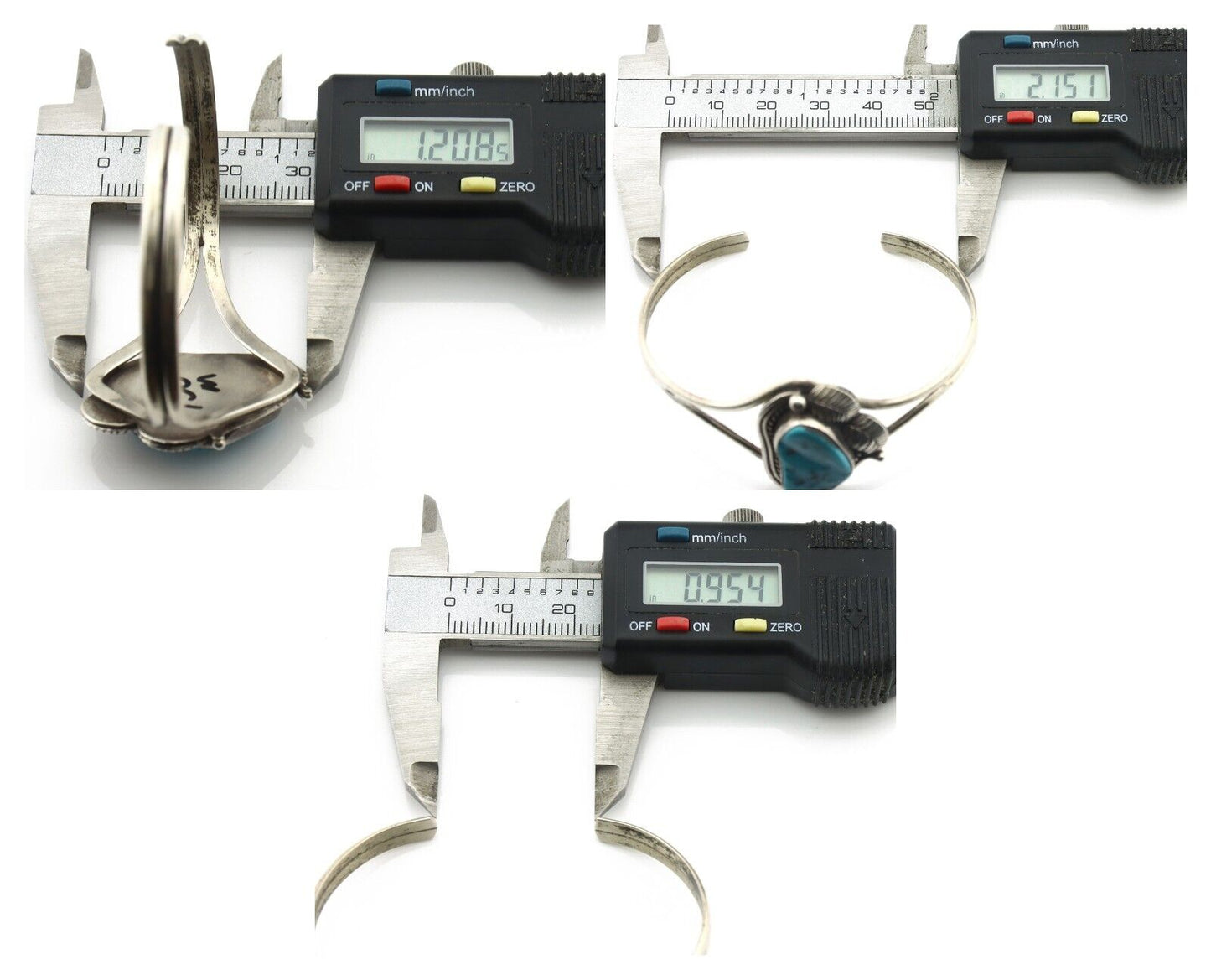 Navajo Bracelet 925 Silver Sleeping Beauty Turquoise Native Artist C.80's