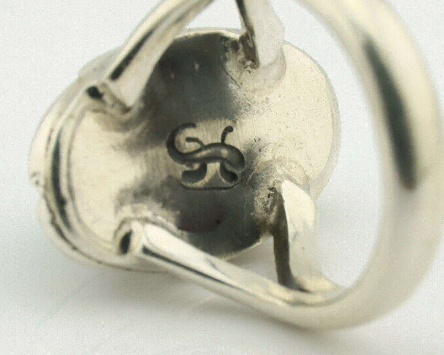 Navajo Ring .925 Silver Natural Mined Turquoise Artist Signed Gecko C.80's