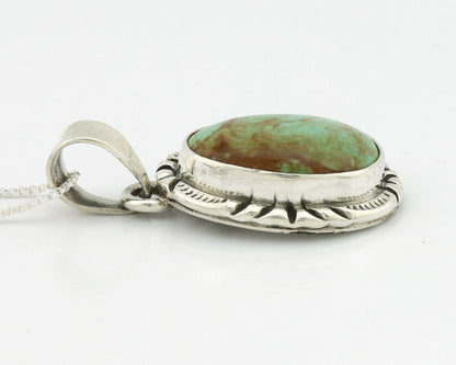 Navajo Pendant .925 Silver Kingman Turquoise Artist Signed Gecko C.80's