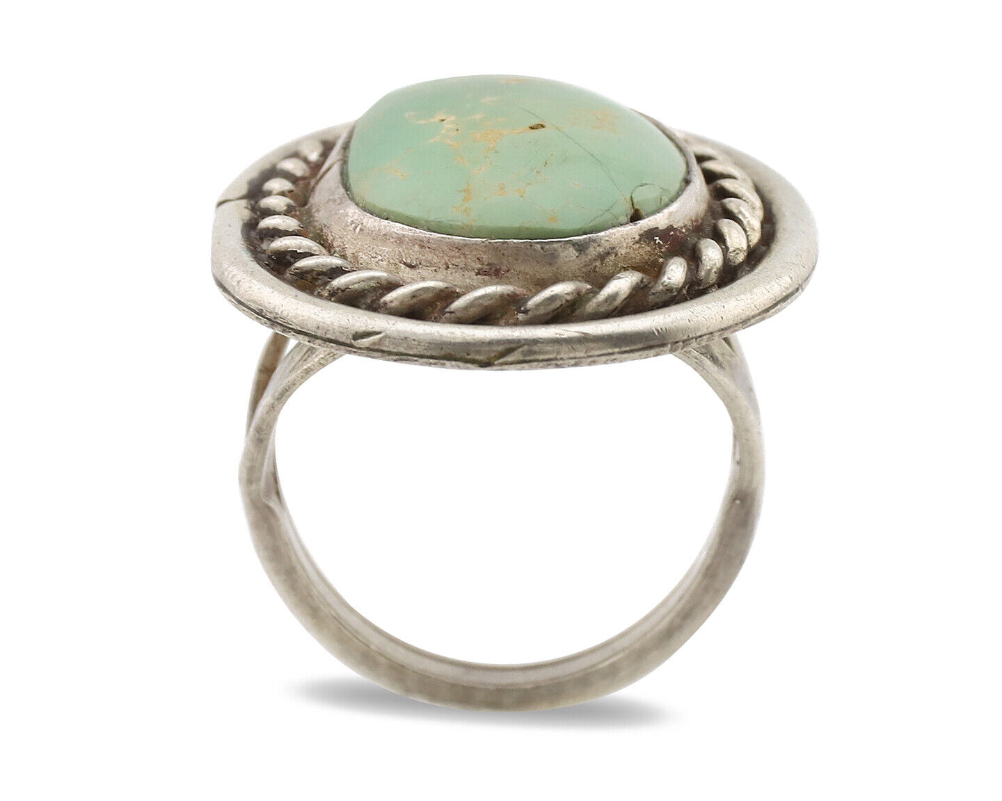 Navajo Ring .925 Silver Royston Turquoise Native American Artist C.1980's