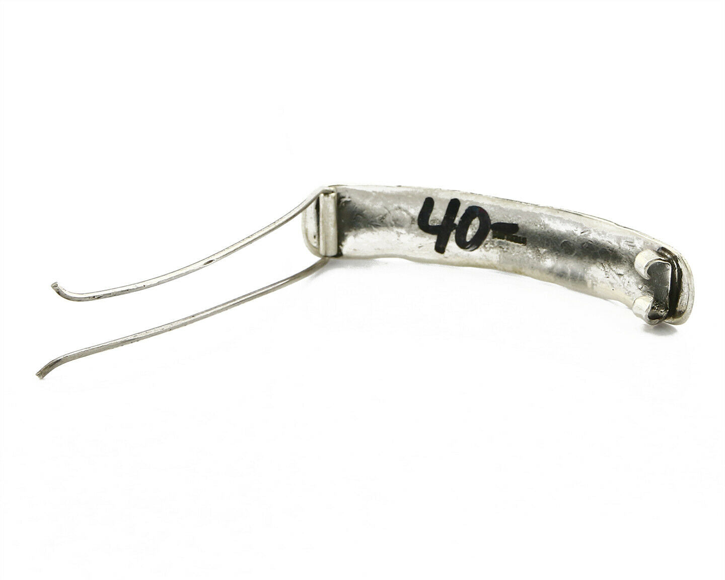 Navajo Tigers Eye .925 SOLID SILVER Hand Stamped 12mm Wide Barrette Hair Clip