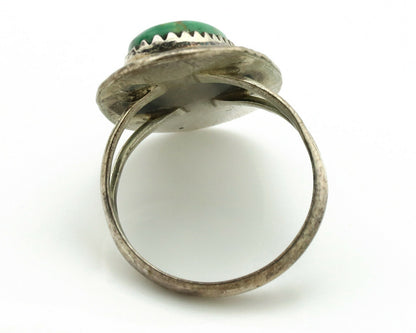 Navajo Ring .925 Silver Kingman Turquoise Native American Artist C.1980's