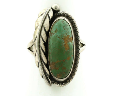 Navajo Ring .925 Silver Manassas Turquoise Signed Artist Apache C.80's