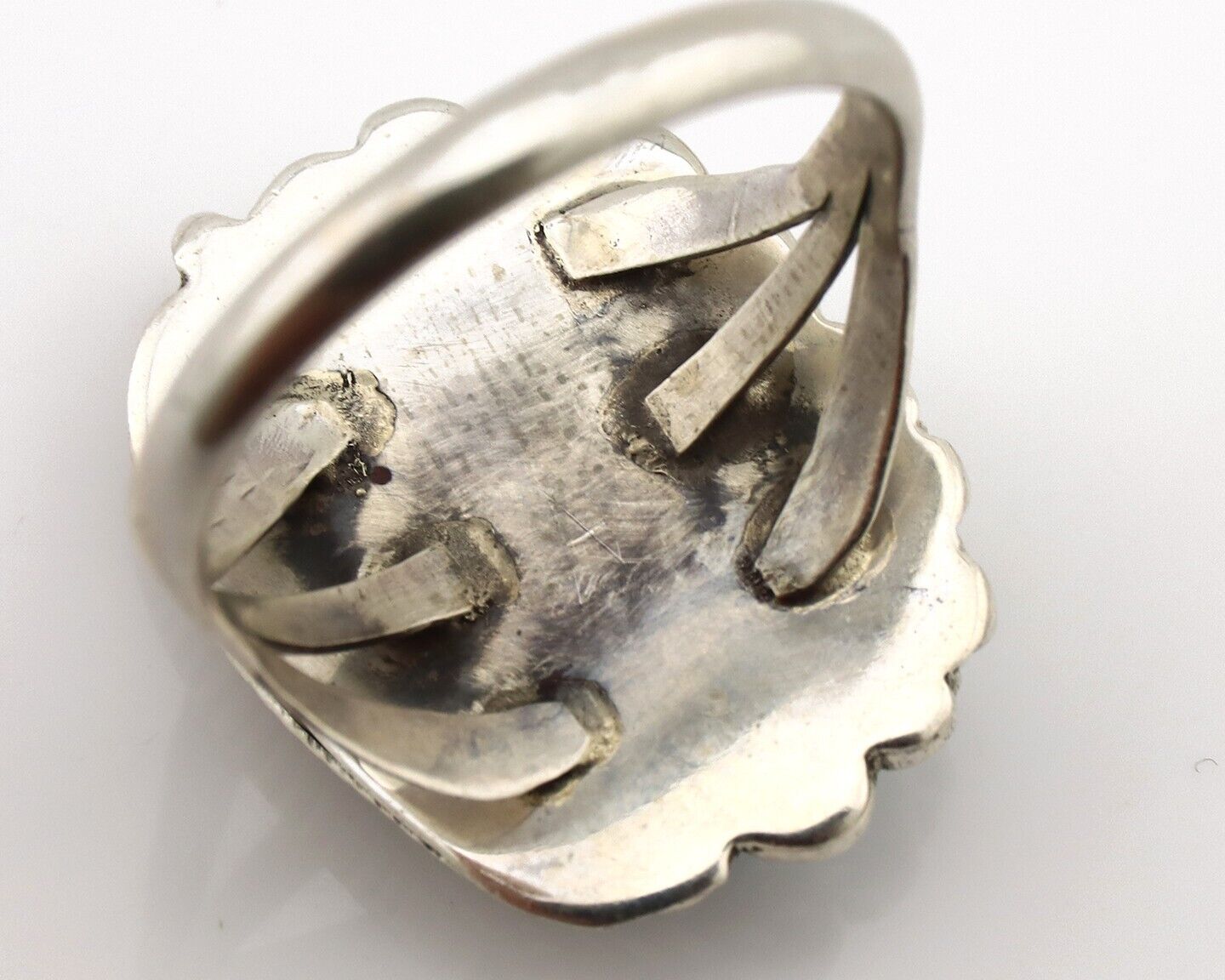 Navajo Ring .925 Silver Sleeping Beauty Turquoise Native American Artist C.80's
