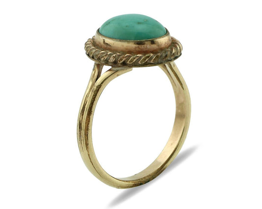 Navajo Ring .925 Silver Royston Turquoise Native American Artist C.80's
