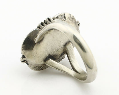 Navajo Ring .925 Silver Kingman Turquoise Handmade Native American Artist C.80's