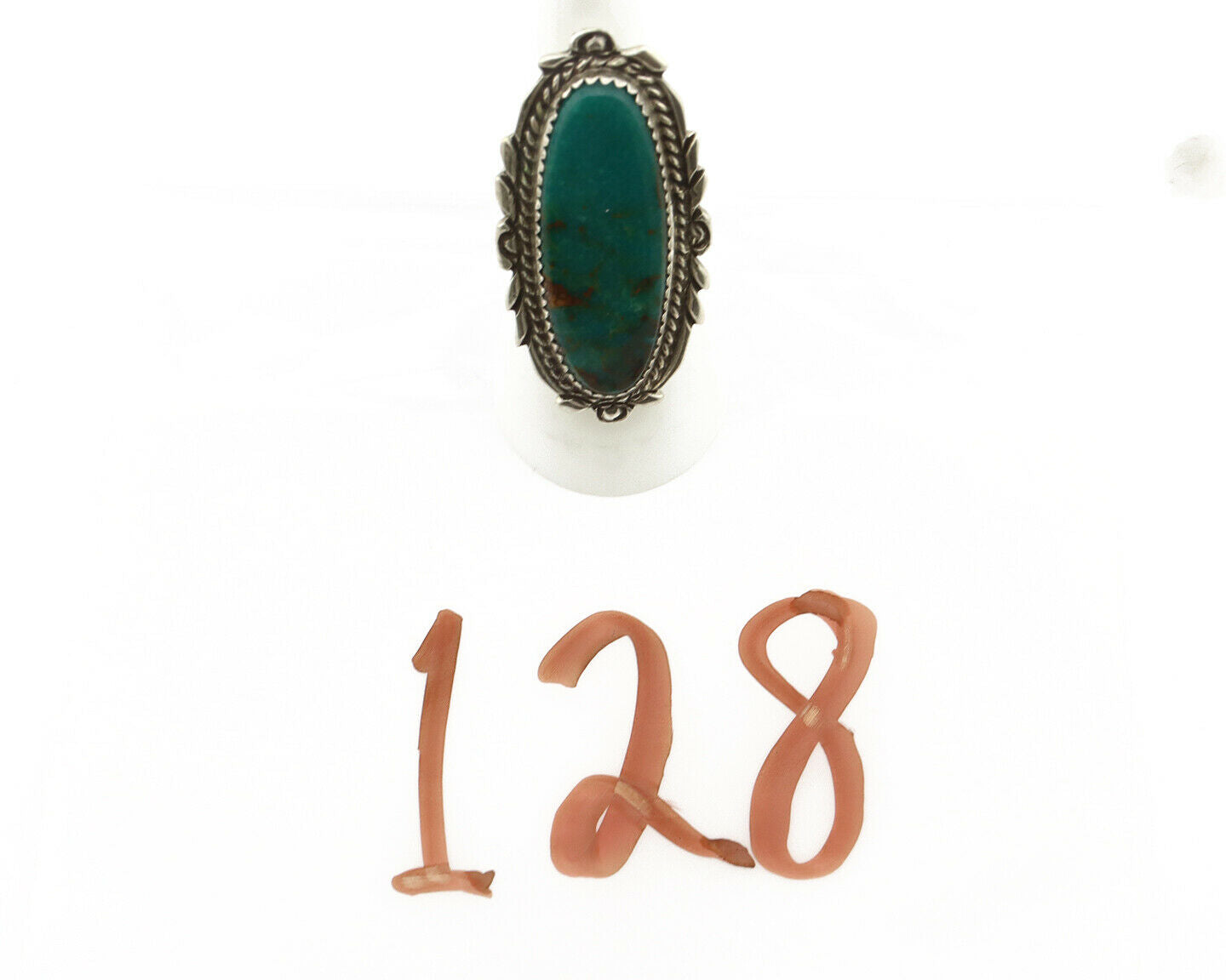 Navajo Ring .925 Silver Arizona Turquoise Artist Signed Talhat C.80's