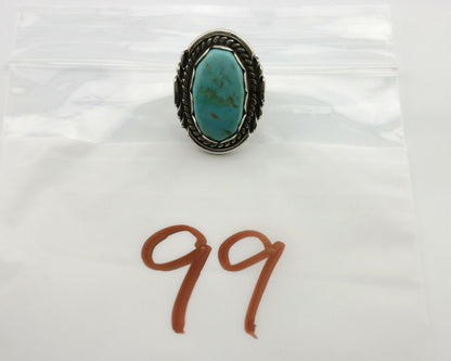 Navajo Ring .925 Silver Turquoise Mountain Apache MFG C.80's