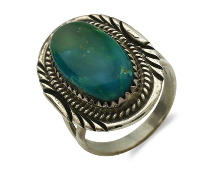 Navajo Ring .925 Silver Turquoise Native American Artist C.1980's