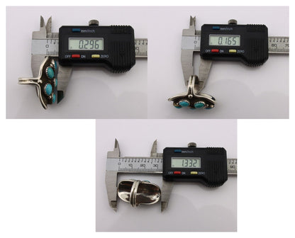 Navajo Ring .925 Silver Natural Blue Turquoise Artist Signed L Henderson C.80's