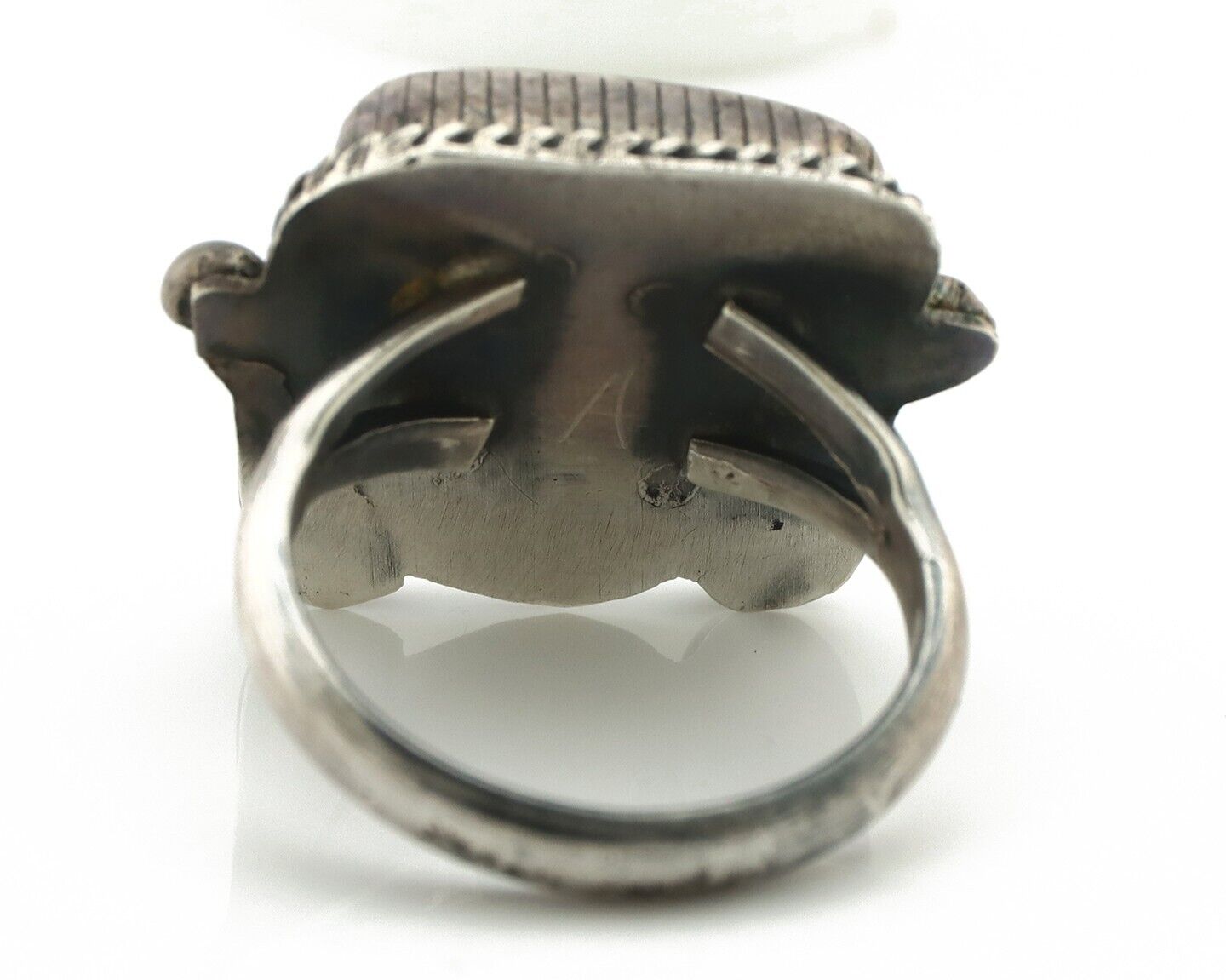 Navajo Ring 925 Silver Morenci Turquoise Native American Artist C.80's