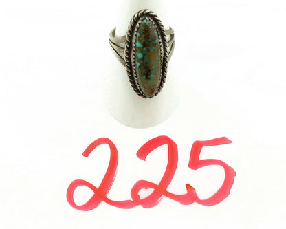 Navajo Ring .925 Silver Kingman Spiderweb Turquoise Native Artist C.1980's