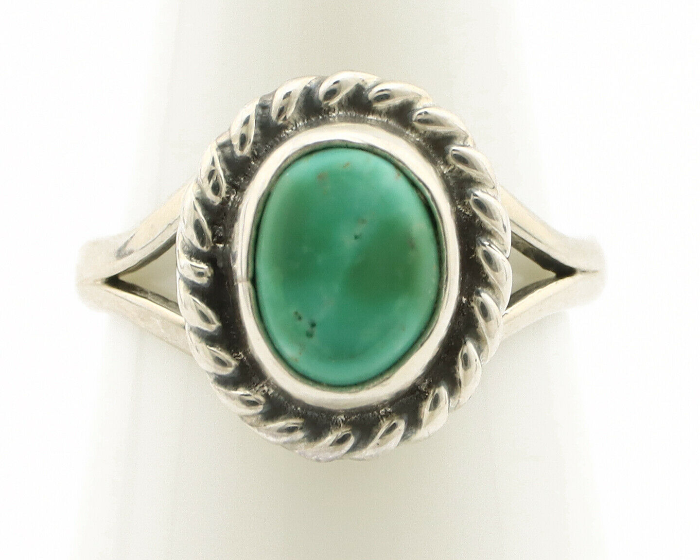 Navajo Ring .925 Silver Kingman Turquoise Artist Signed Gecko C.90's