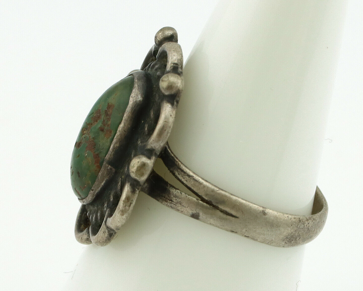 Navajo Ring .925 Silver Natural Turquoise Native American Artist C.80's