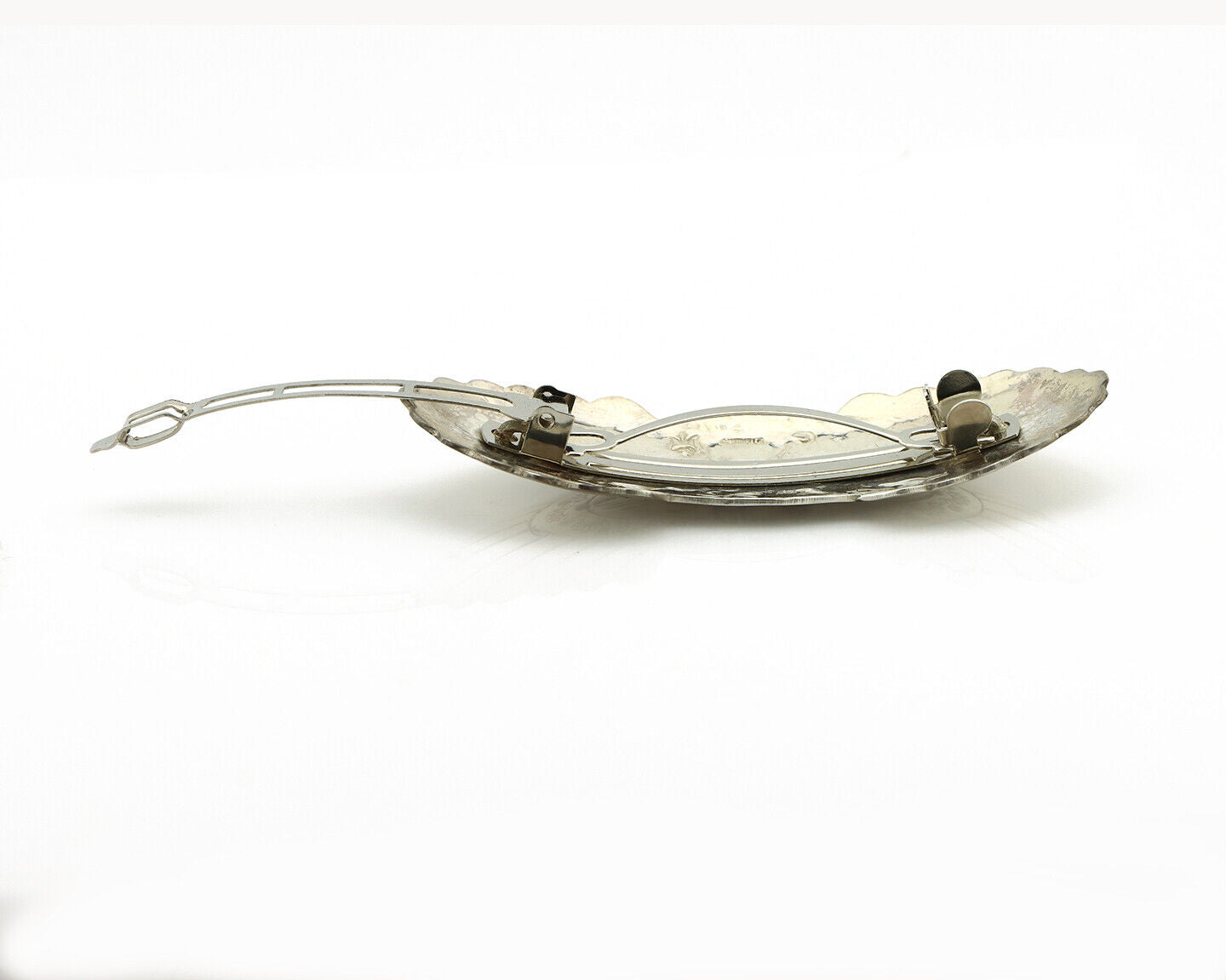 Navajo Hair Clip Barrette .925 Silver Hand Stamped Artist Signed C Montoya C80s