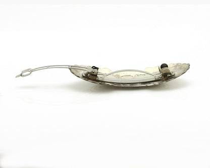 Navajo Hair Clip Barrette .925 Silver Hand Stamped Artist Signed C Montoya C80s