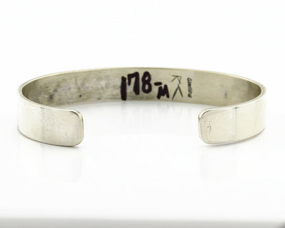 Navajo Bracelet .925 SOLID Silver Signed Artist RC Overlay Design C.90's
