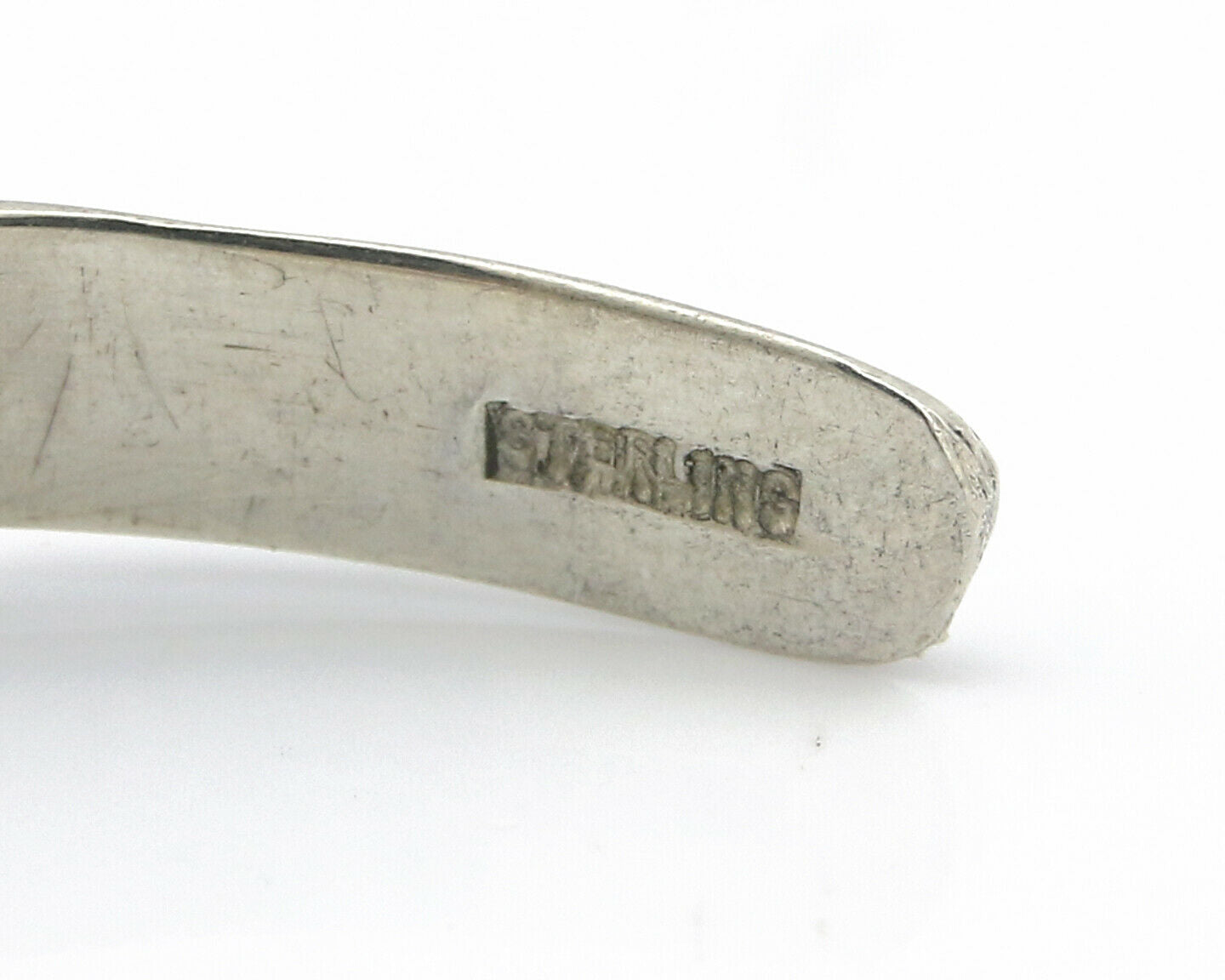 Navajo Bracelet .925 Silver Hand Stamped Arrow Head Artist I Montoya C.80's