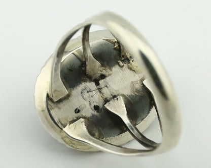 Navajo Ring .925 Silver Natural Lapis Lazuli Native American Artist C.80's