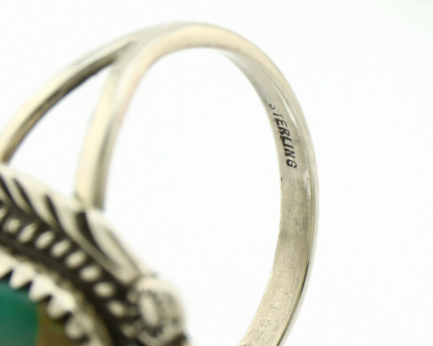 Navajo Ring .925 Silver Kingman Turquoise Native Artist C.1980's