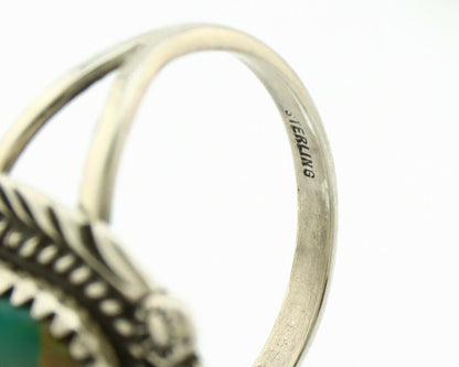 Navajo Ring .925 Silver Kingman Turquoise Native Artist C.1980's