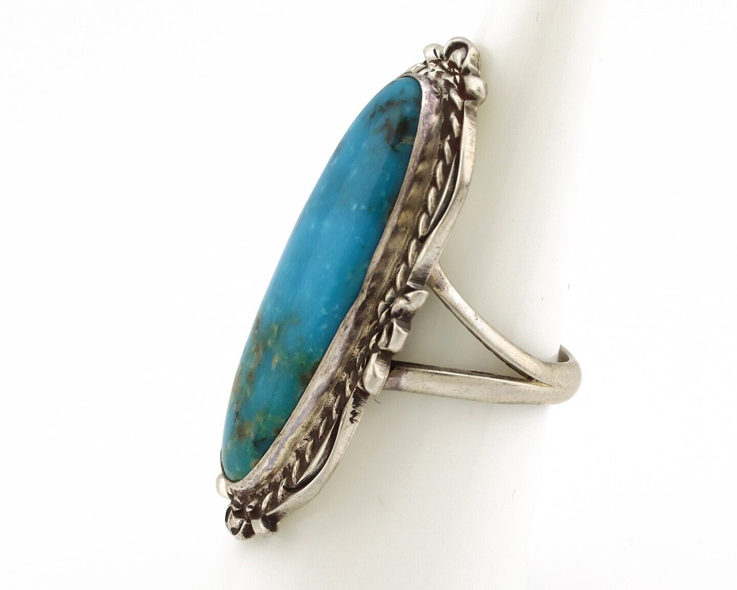 Navajo Ring 925 Silver Blue Turquoise Native Artist Signed Billy Eagle C.80s