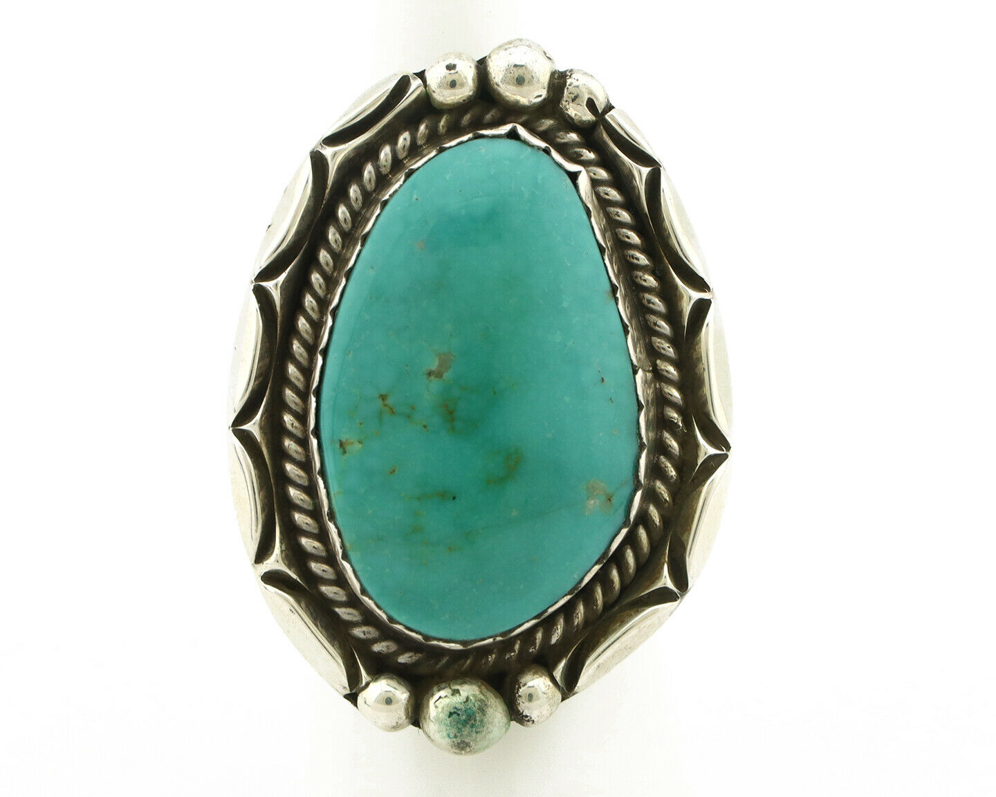 Navajo Ring .925 Silver Royston Turquoise Native American Artist C.80's