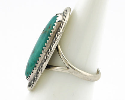 Navajo Ring 925 Silver Natural Blue Turquoise Native American Artist C.1980's