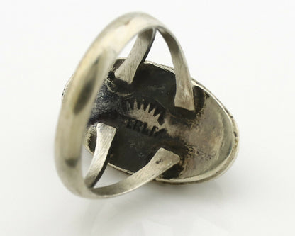 Navajo Ring .925 Silver Natural Mined Turquoise Artist Signed C.80's