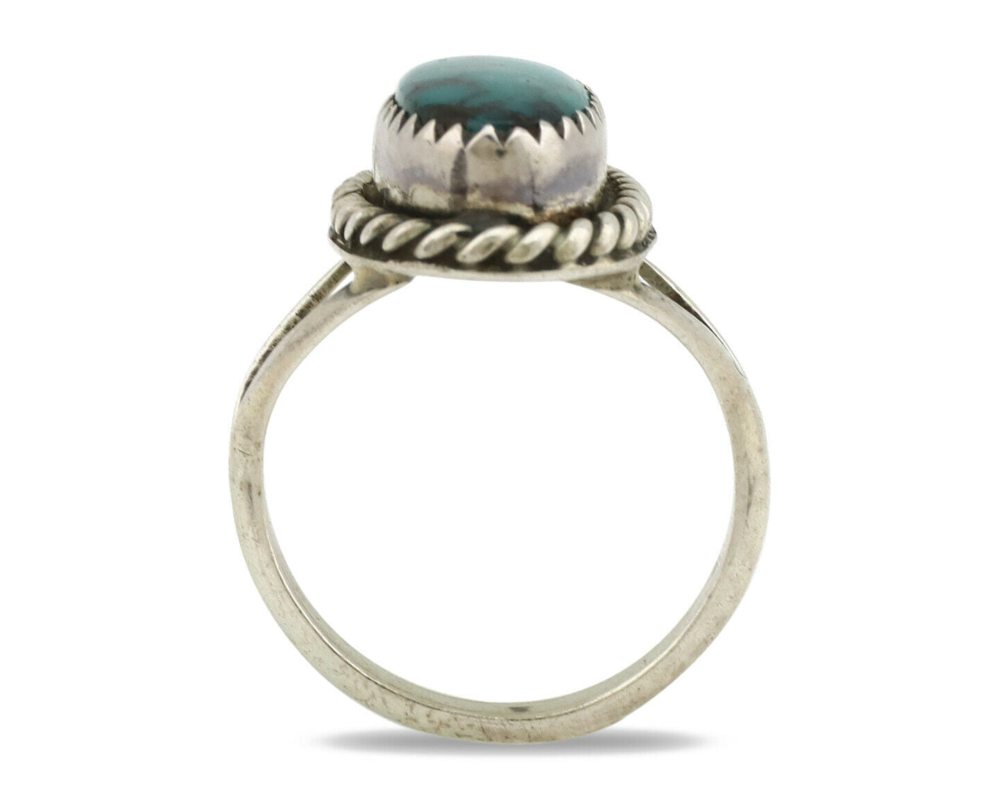 Navajo Ring .925 Silver Nevada Turquoise Artist Native American C.1980's