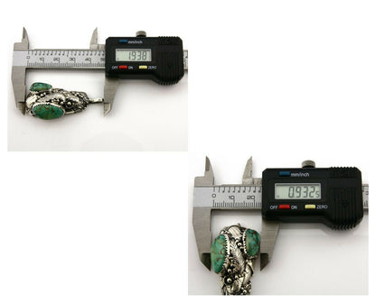 Navajo Pendant .925 Silver Kings Manassas Turquoise Signed Tom Willeto C.80's