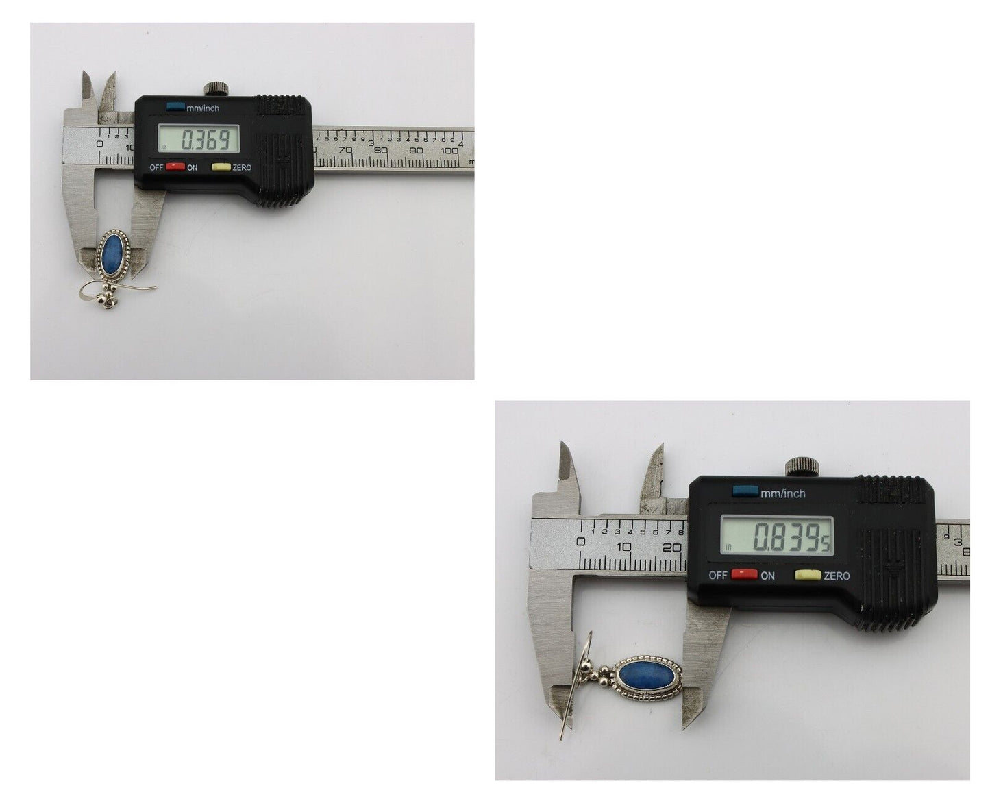 Navajo Earrings 925 Silver Natural Royal Blue Lapis Native American Artist C90s