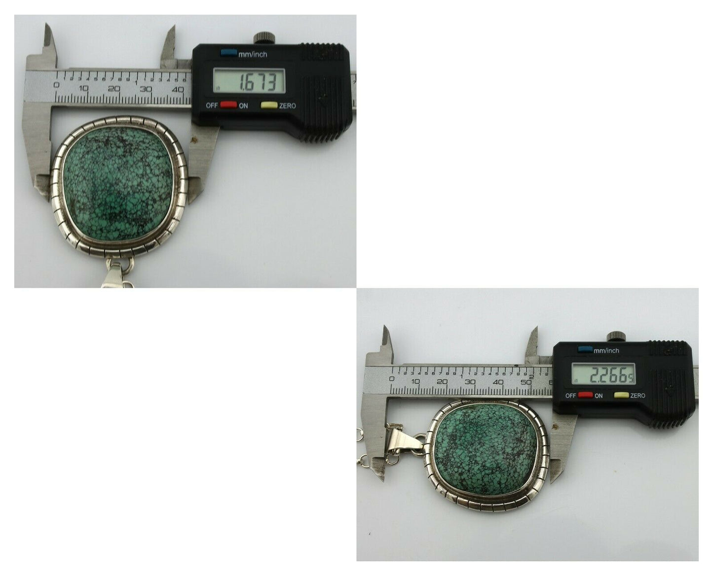 Navajo Pendant .925 Silver Spiderweb Turquoise Native American C.80's