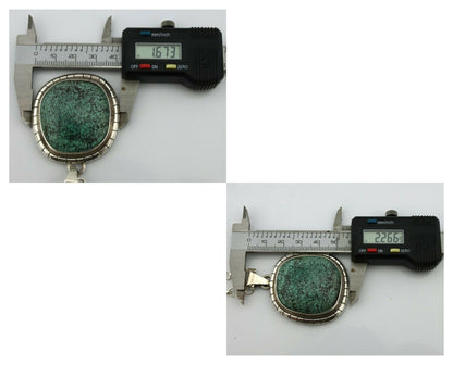 Navajo Pendant .925 Silver Spiderweb Turquoise Native American C.80's