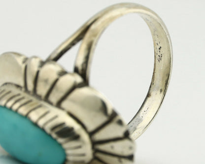 Navajo Ring .925 Silver Arizona Turquoise Signed M Montoya C.80's
