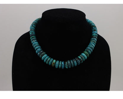 Navajo Necklace 925 Silver Black & Blue Spiderweb Turquoise Native Artist C.80's