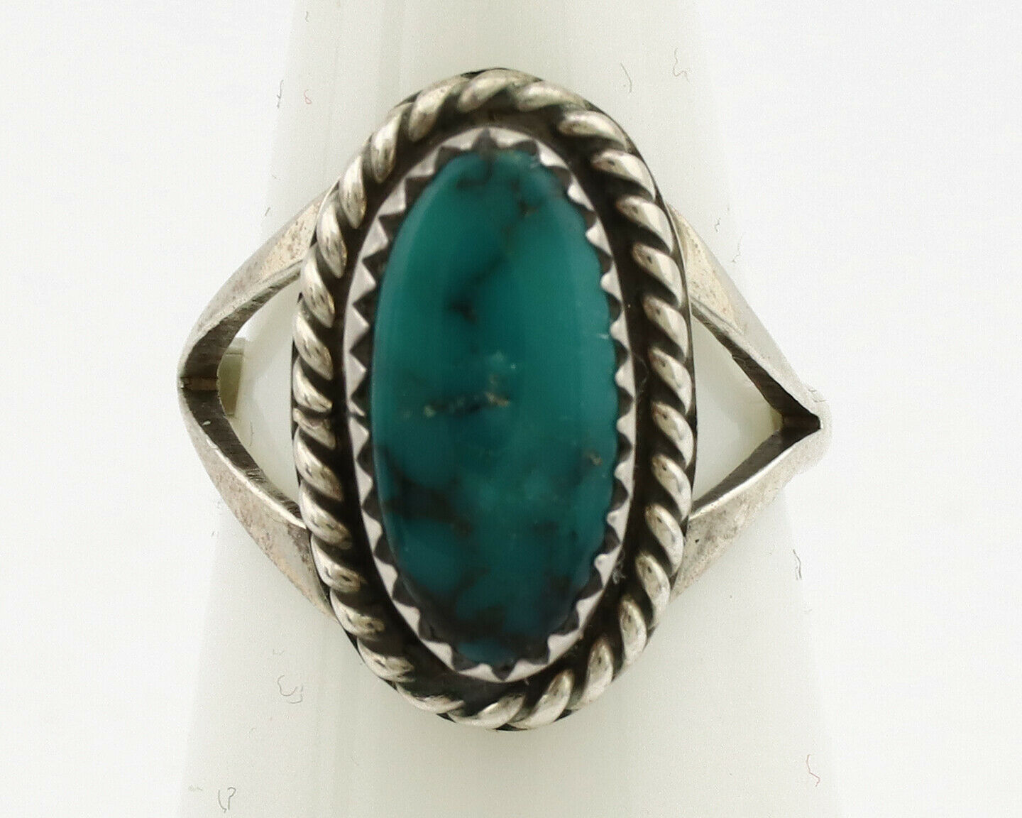 Navajo Ring .925 Silver Nevada Turquoise Artist Native American C.1980's