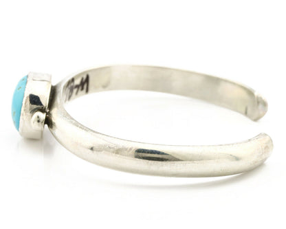 Navajo Bracelet .925 Silver Morenci Turquoise Native American Artist C.80's