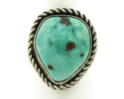 Navajo Ring 925 Silver Natural Mined Turquoise Native Signed N C.80's