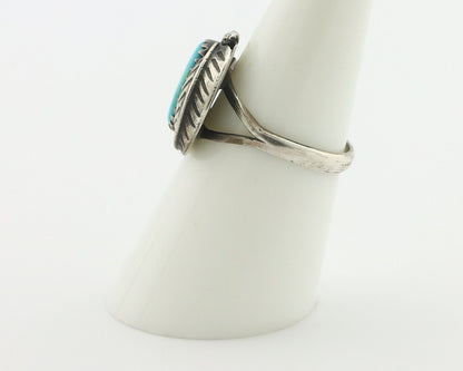 Navajo Handmade Ring .925 Silver Kingman Turquoise Native Artist C.80's