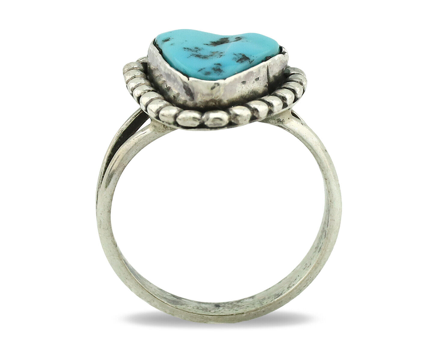 Navajo Ring .925 Silver Sleeping Beauty Turquoise Native Artist C.1980's