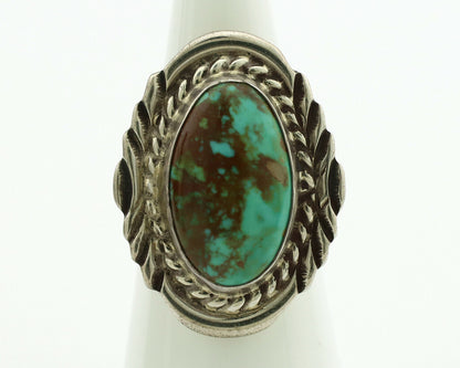 Navajo Ring .925 Silver Kingman Turquoise Signed Billy Eagle C.1980's