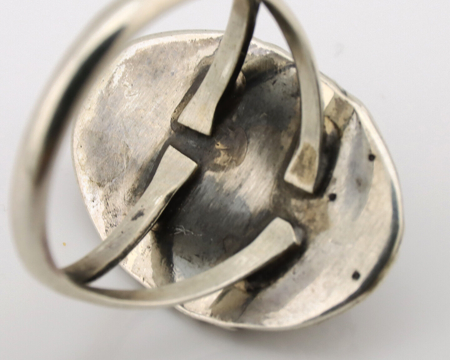 Navajo Ring .925 Silver Nevada Turquoise Native American Artist C.1980's