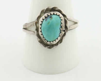 Navajo Handmade Ring .925 Silver Kingman Turquoise Native Artist C.80's