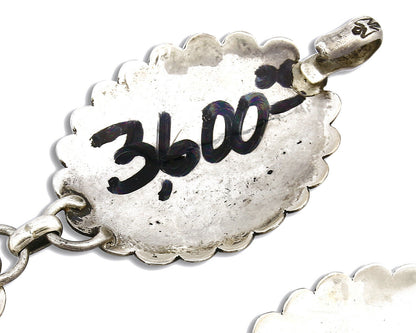 Women's Navajo Concho Belt .925 Silver Signed Montoya C.80's Nat Turq