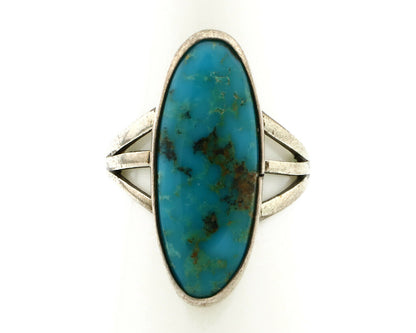 Navajo Ring .925 Silver Arizona Turquoise Native American Artist C80s