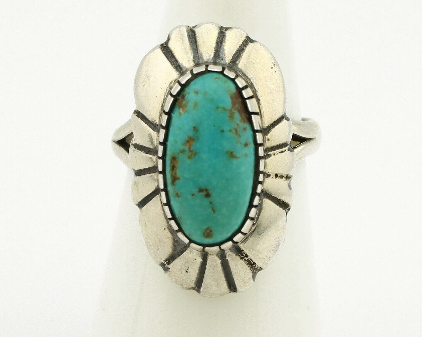 Navajo Ring .925 Silver Arizona Turquoise Signed M Montoya C.80's